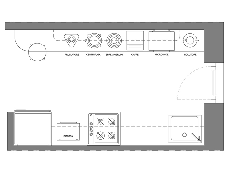 Cucina lineare 01 anteprima dwg Archweb