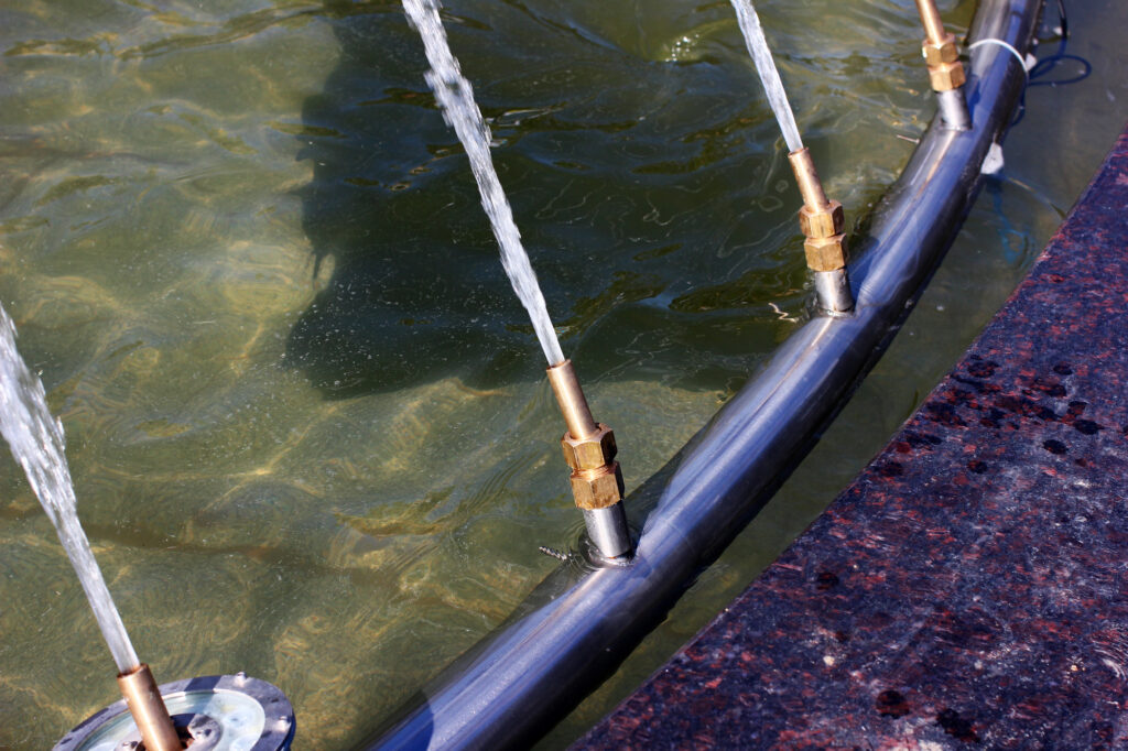 Ugelli per getti d'acqua in fontana urbana