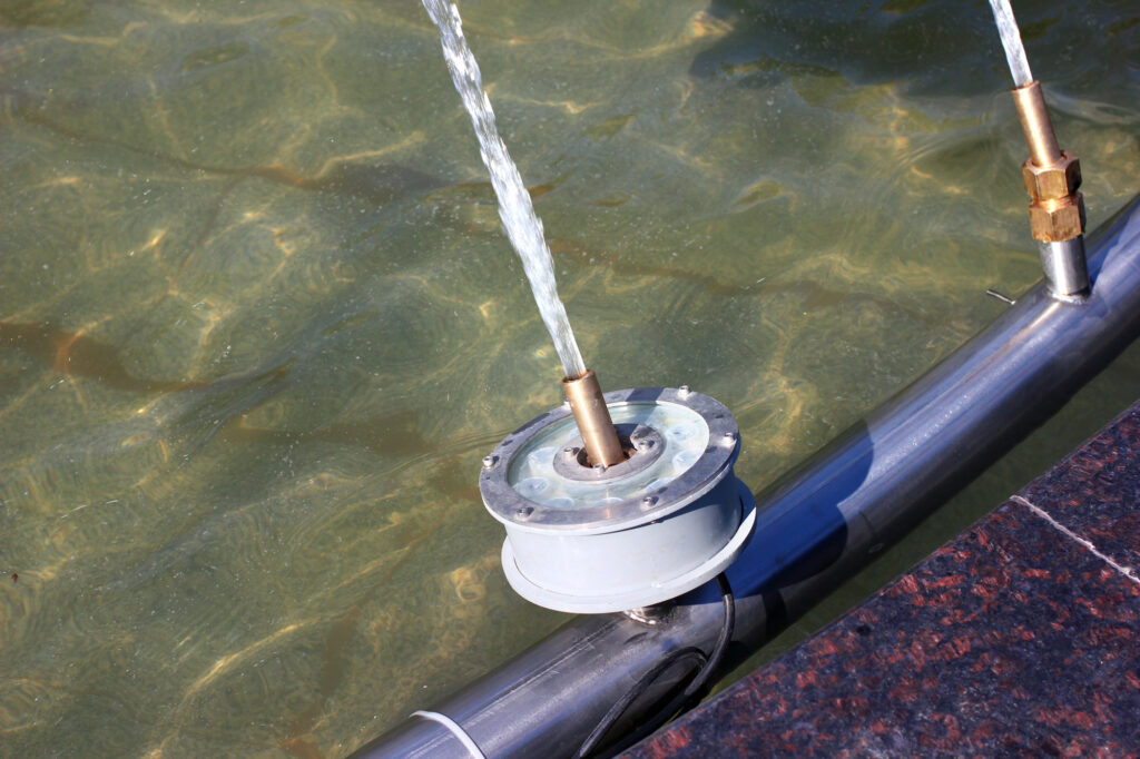 Ugelli per getti d'acqua in fontana urbana