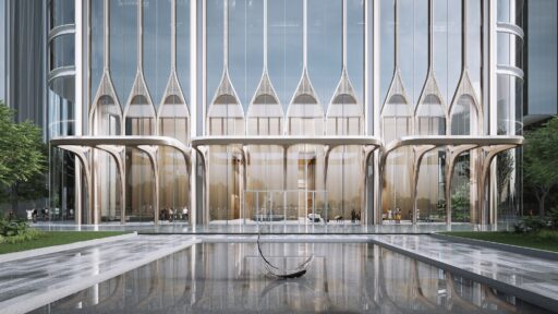 Torre Yuekai Asset Management a Guangzhou (Cina) progettata dallo studio di architettura e design Aedas: ingresso