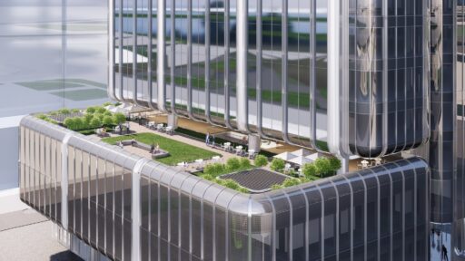 Torre Yuekai Asset Management a Guangzhou (Cina) progettata dallo studio di architettura e design Aedas: tetto giardino