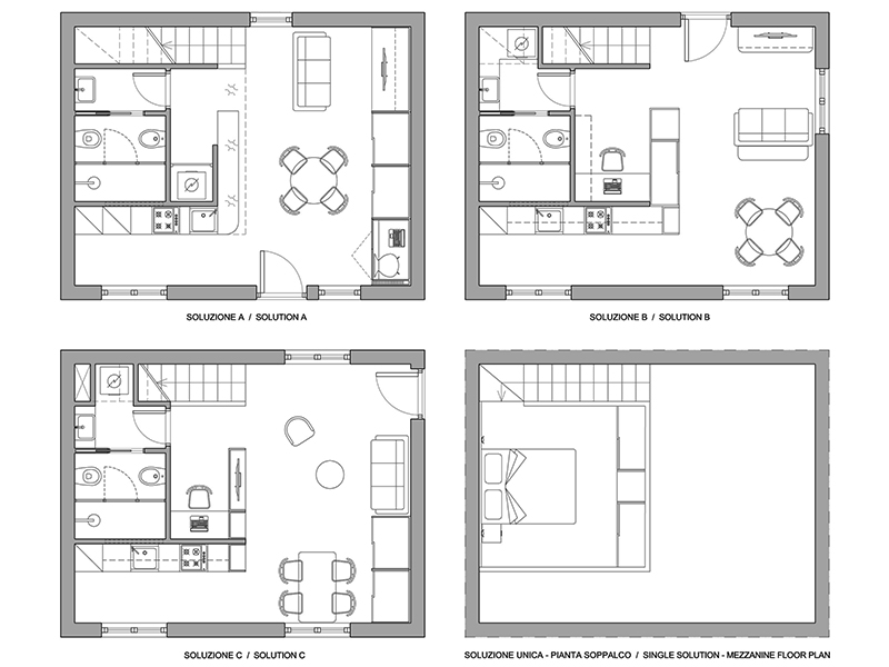 Monolocale con soppalco 01 anteprima dwg Archweb