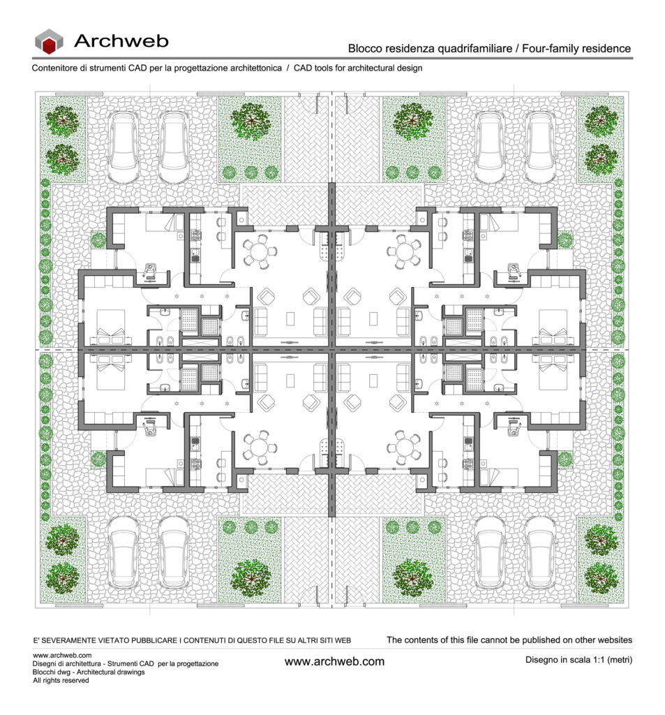 Residenza quadrifamiliare 05 dwg Archweb