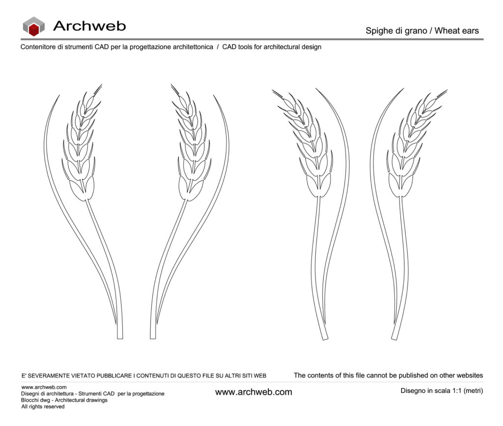 Spighe grano taglio laser dwg Archweb