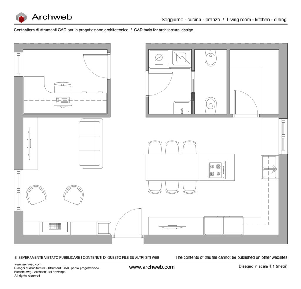 Zona giorno dwg 09 Archweb