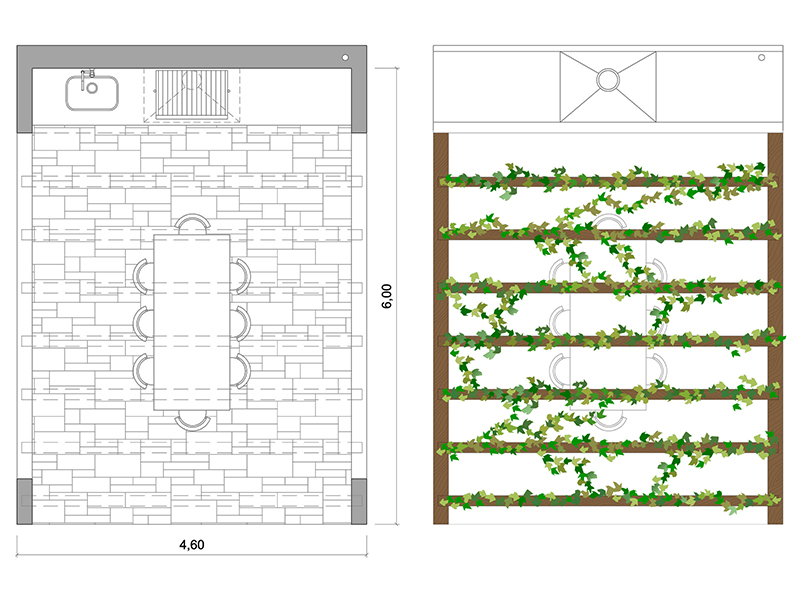 Barbecue con pergolato 01 anteprima dwg Archweb