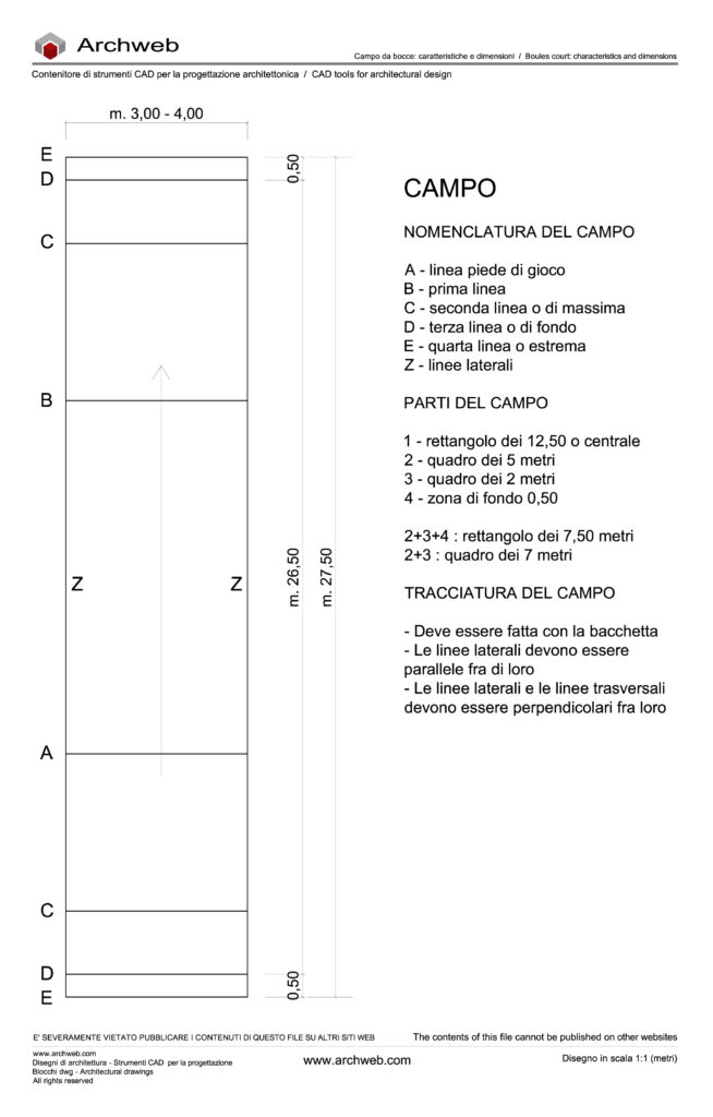Campo bocce dimensioni dwg Archweb