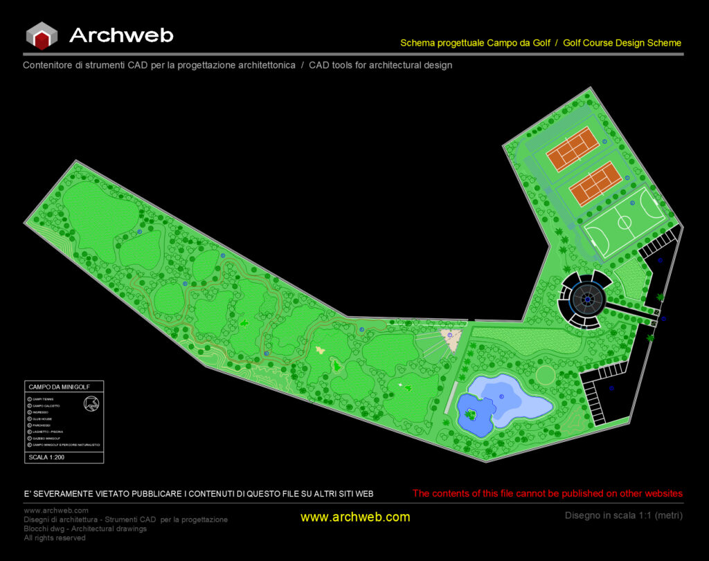 Campo da golf 01 cad Archweb