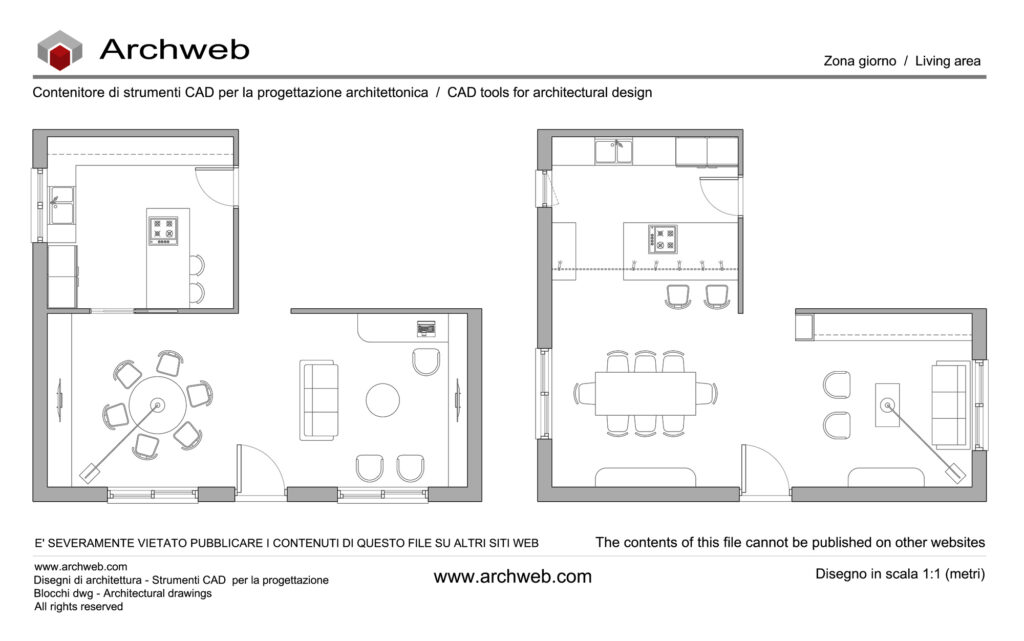 Zona giorno dwg 10 dwg Archweb
