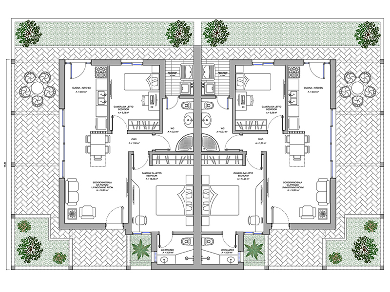 Casa bifamiliare 14 anteprima dwg Archweb