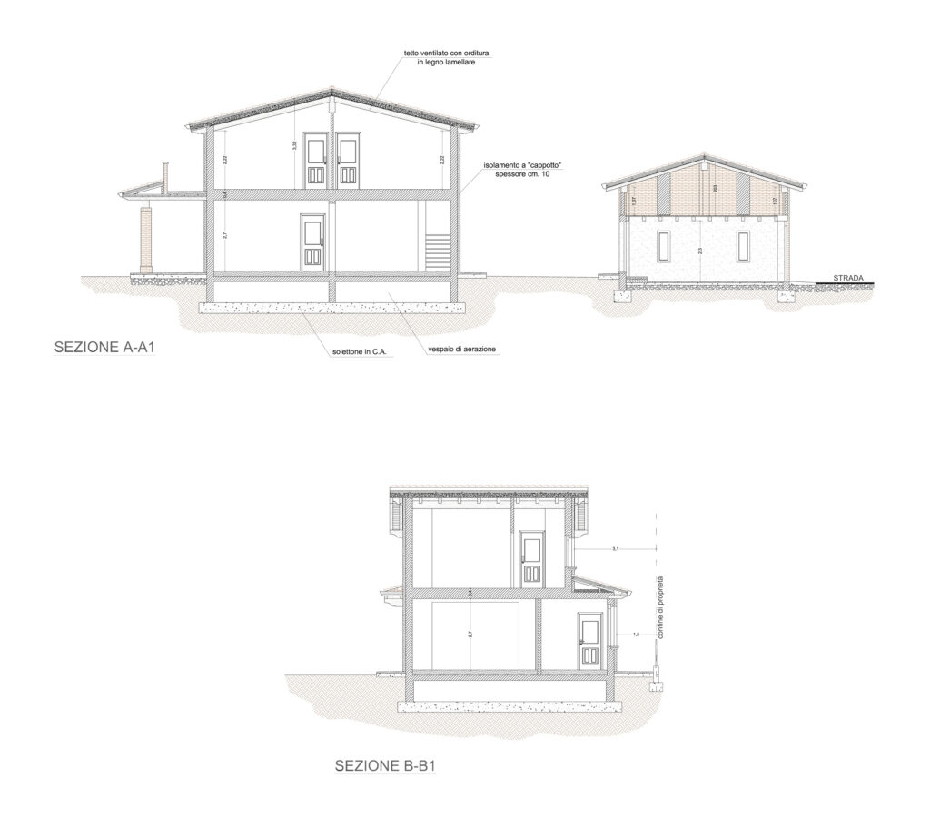 Casa campagna dwg 01 sezioni Archweb