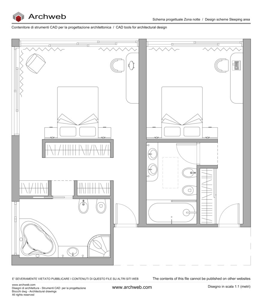 Zona notte dwg 35 cad Archweb