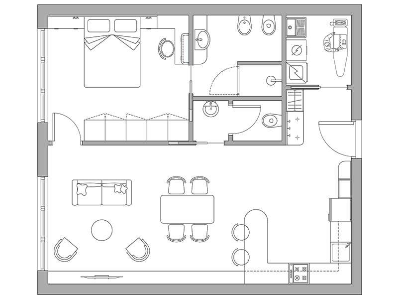 Bilocale dwg 12 anteprima cad Archweb