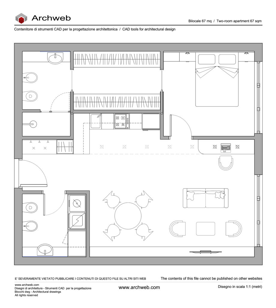 Bilocale dwg 13 cad Archweb