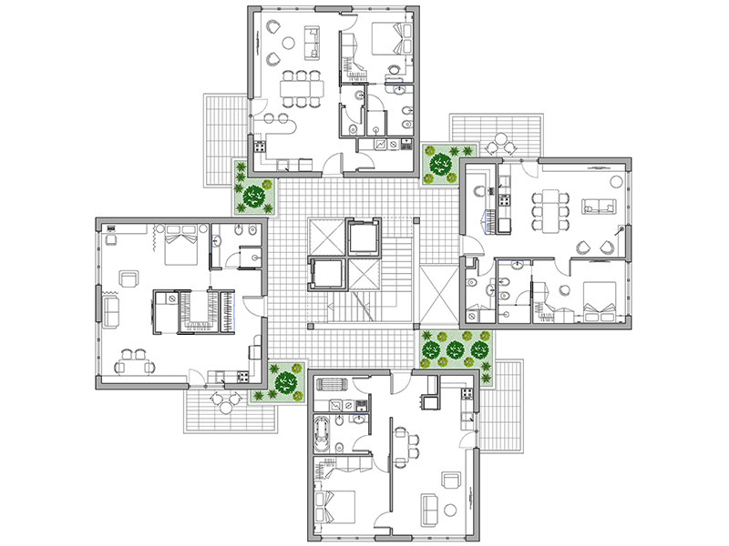Edificio a torre 04 anteprima dwg Archweb