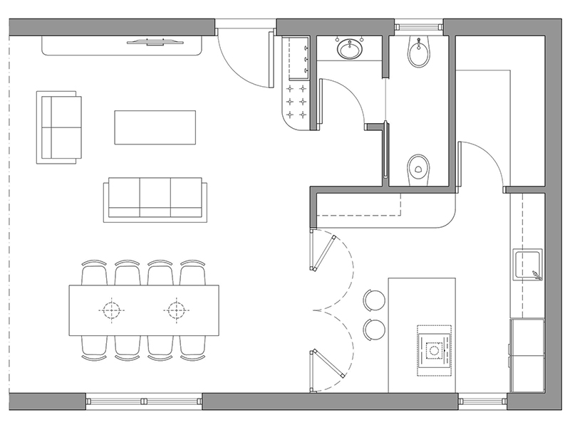 Zona giorno dwg 13 Archweb
