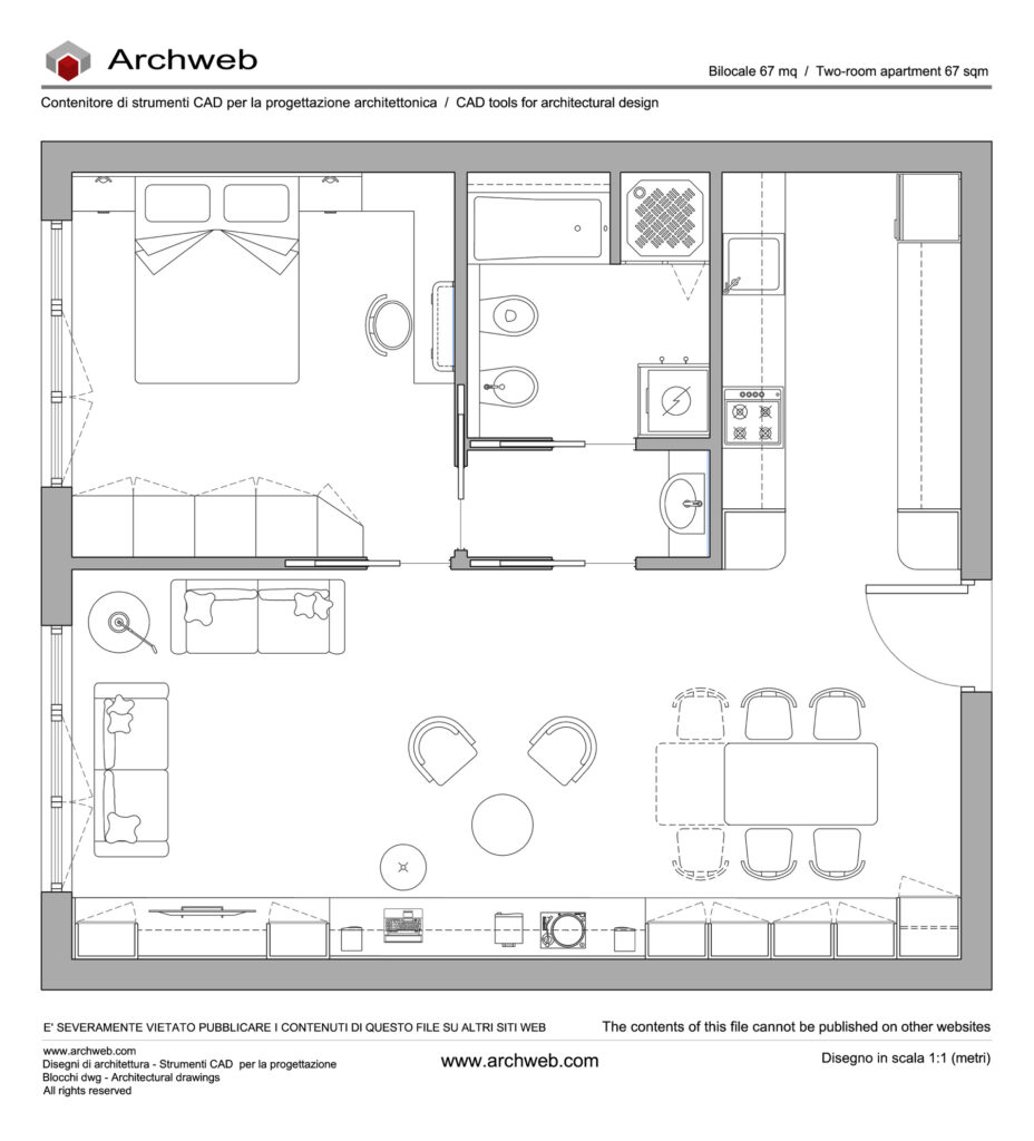 Bilocale dwg 15 cad Archweb