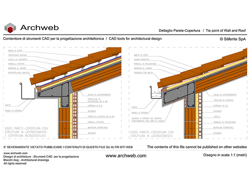 Nodo Parete Copertura 01 anteprima dwg Archweb