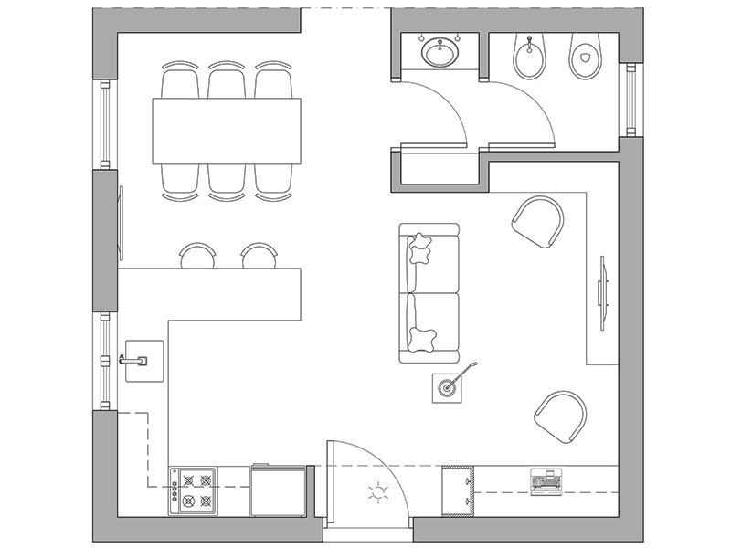 Zona giorno dwg 14 Archweb