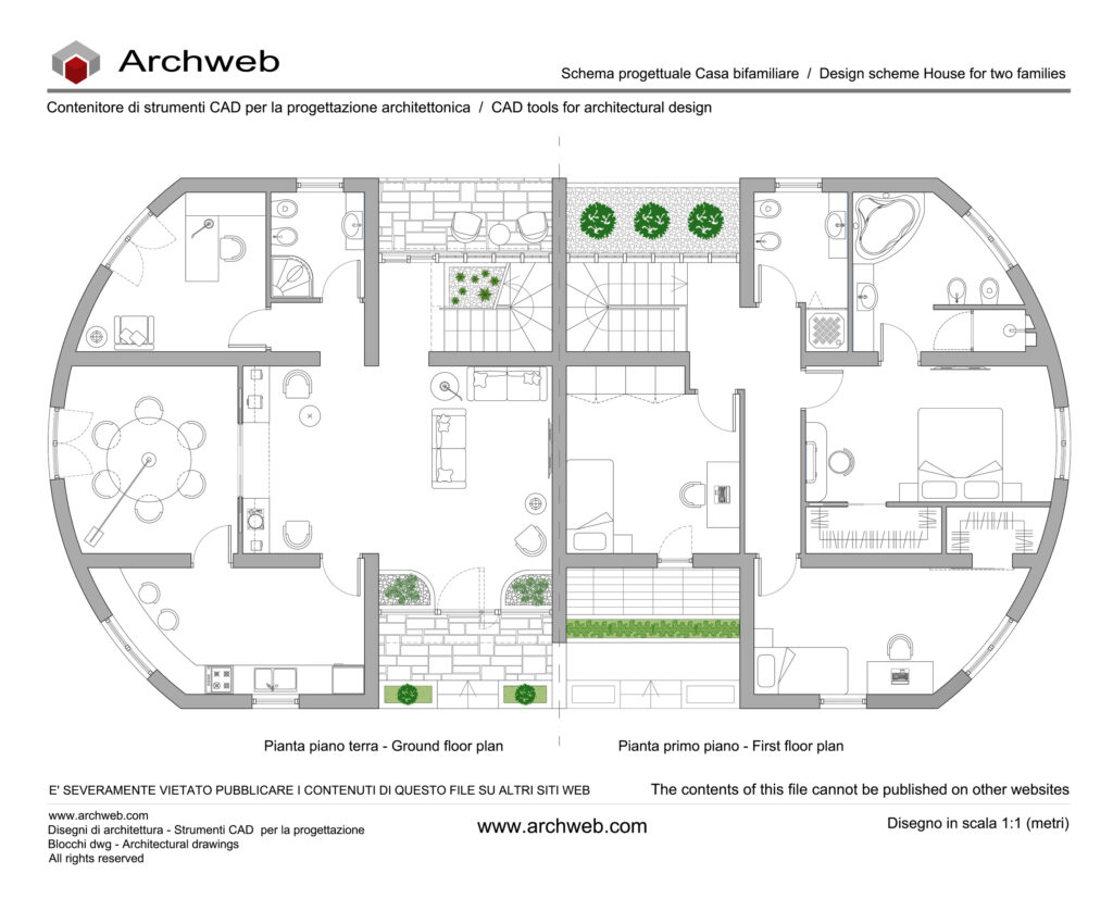 Casa bifamiliare 15 dwg Archweb