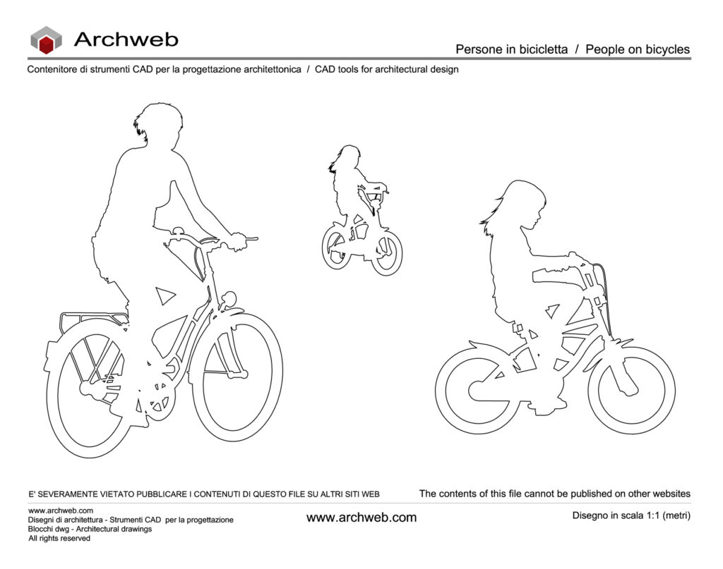 Persone in bicicletta 08 dwg Archweb