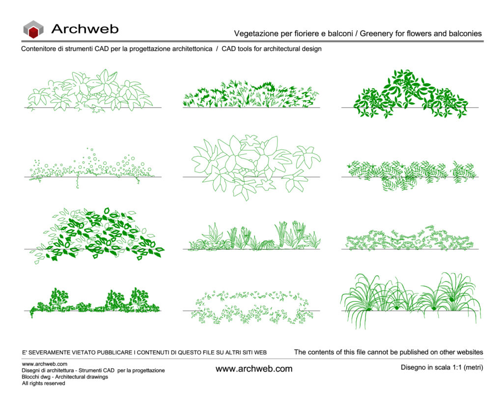 Vegetazione balconi dwg Archweb
