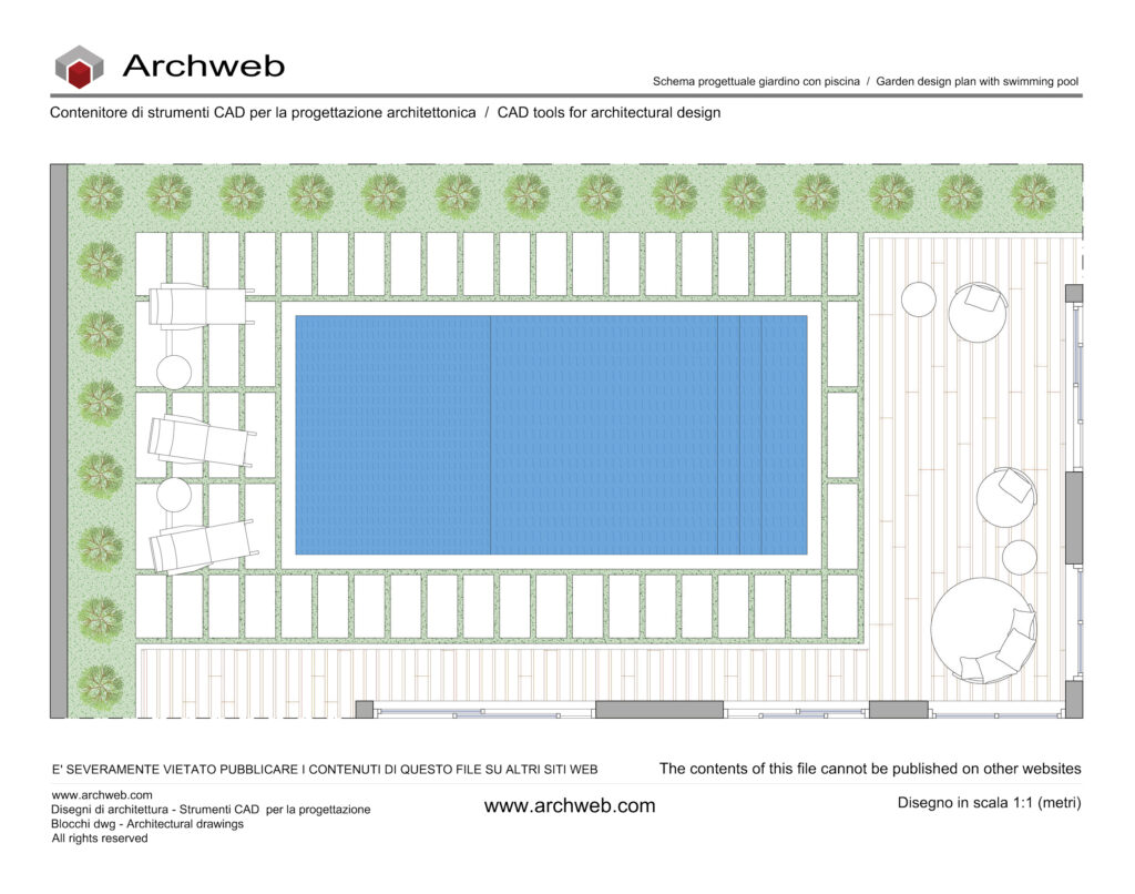 Giardino con piscina 03 dwg Archweb