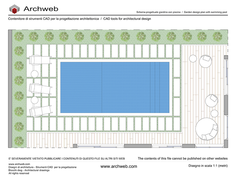 Giardino con piscina 03 dwg Archweb