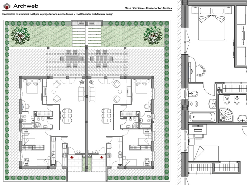 Residenza bifamiliare dwg