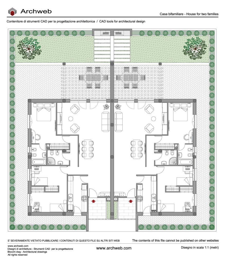 Residenza bifamiliare dwg