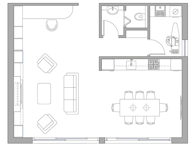 Zona giorno dwg 15 cad Archweb