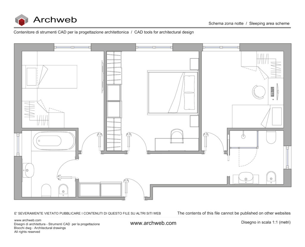 Zona notte dwg 37 cad Archweb