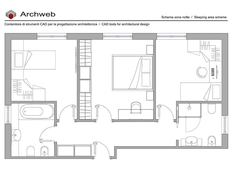 Zona notte dwg 37 cad Archweb
