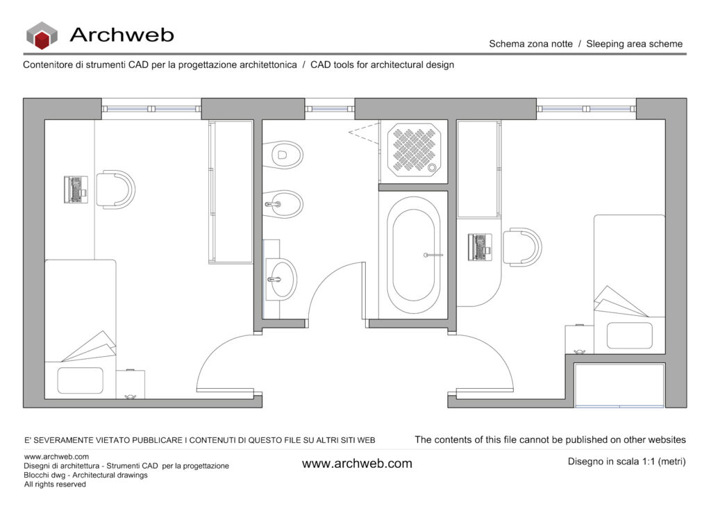 Zona notte dwg 38 cad Archweb
