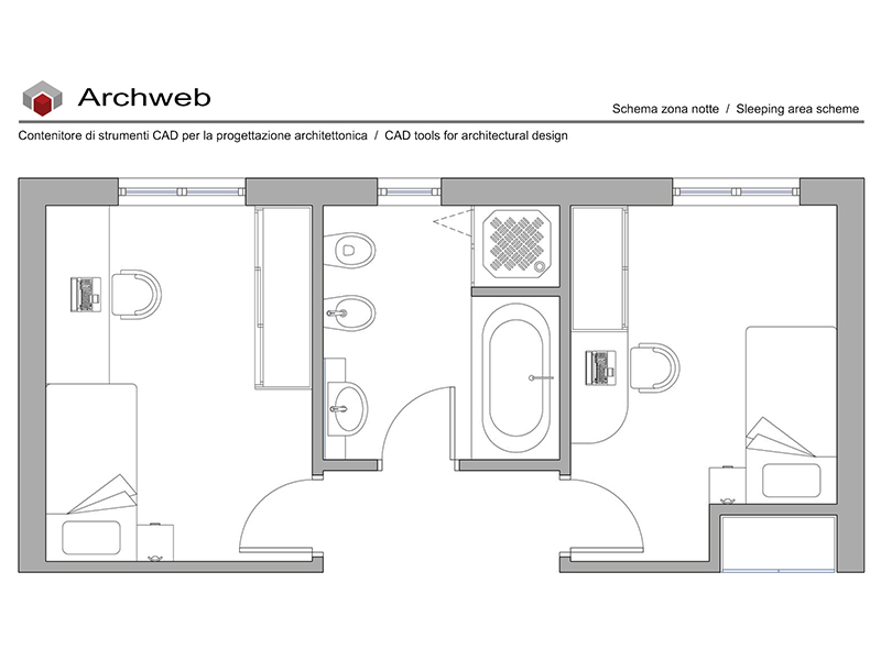 Zona notte dwg 38 cad Archweb