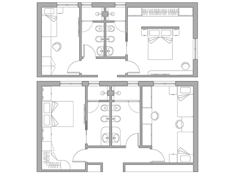 Zona notte dwg 39 cad Archweb