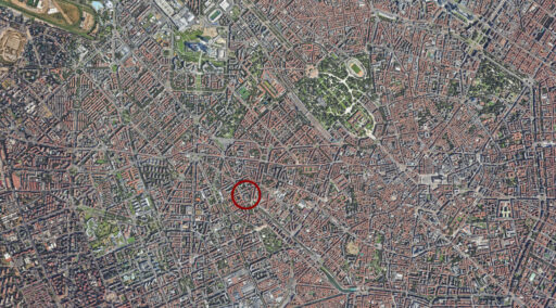 Chiesa di San Francesco d’Assisi al Fopponino a Milano. Aerial Maps