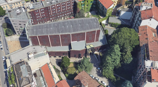 Chiesa di San Francesco d’Assisi al Fopponino a Milano. Aerial Maps