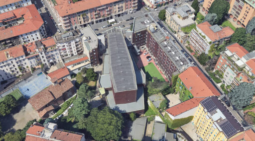 Chiesa di San Francesco d’Assisi al Fopponino a Milano. Aerial Maps