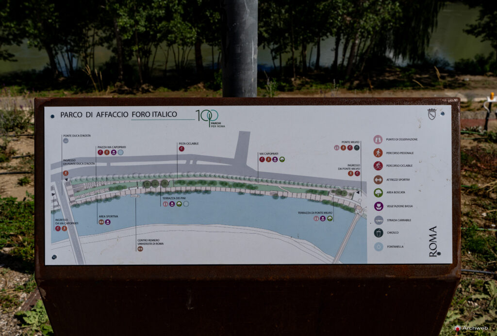 Parco di Affaccio sul Tevere Foro Italico a Roma. Fotografie di Archweb.com