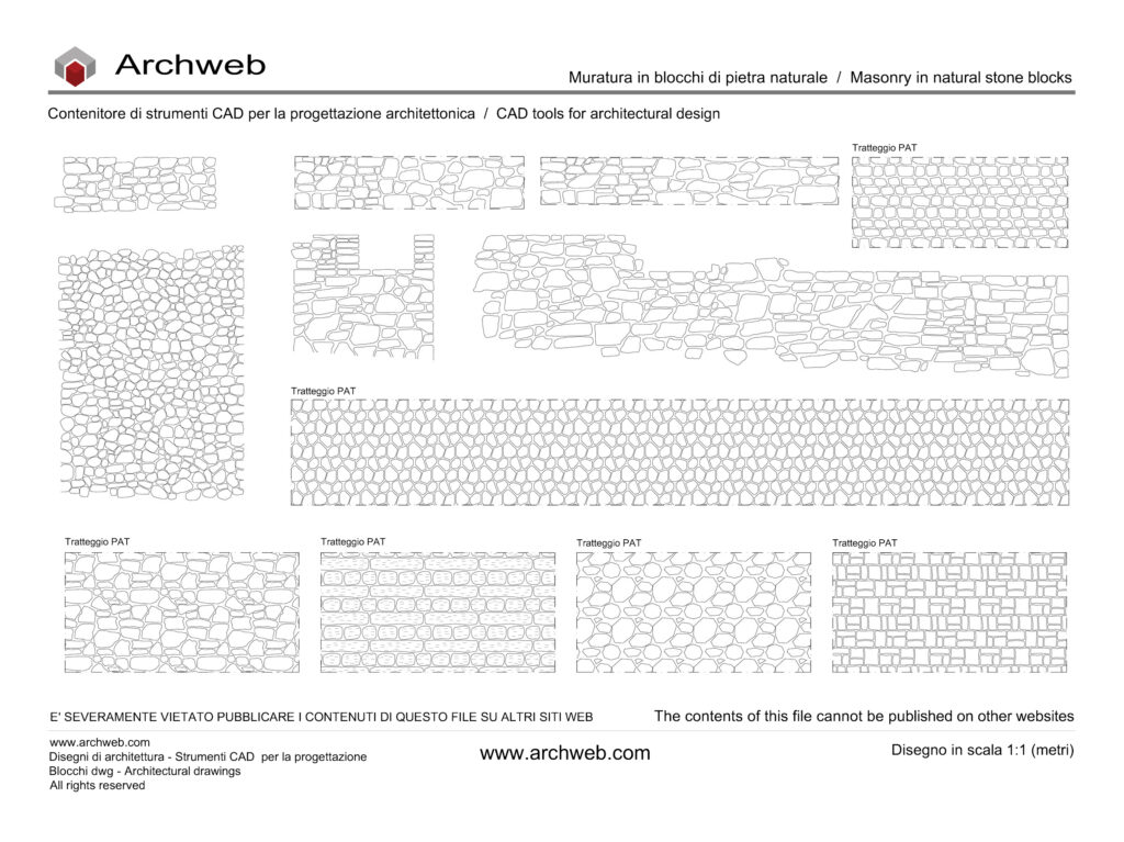 Muratura blocchi pietra 02 dwg