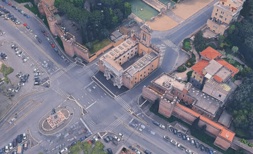 Porta Pia ultima opera di Michelangelo. Foto Aerea