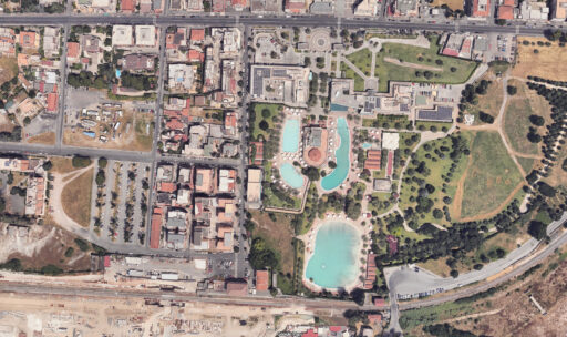 Le Terme di Roma – Acque Albule a Tivoli. Fotografia Aerea © Google Maps