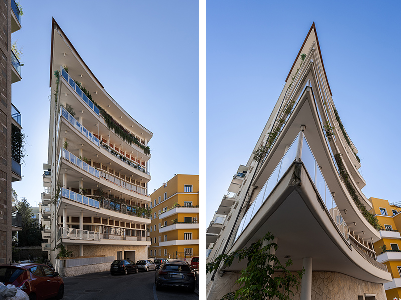 Palazzina “La Nave” – Via Fratelli Ruspoli, Roma. Progetto Ugo Luccichenti