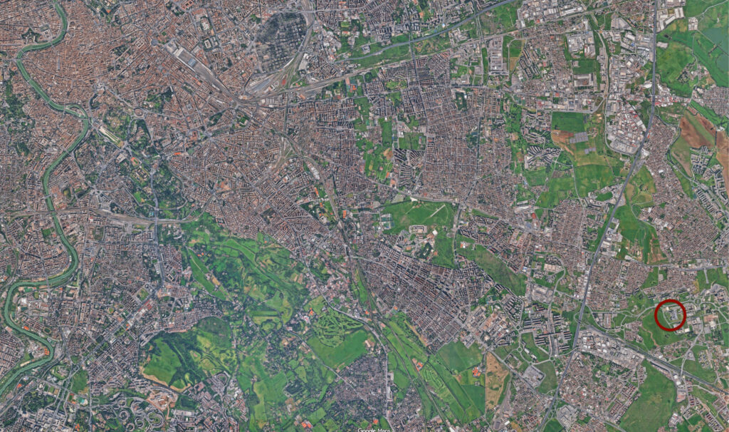 Agenzia Spaziale Italiana – Nuova sede a Roma. Foto aerea-satellitare Google Maps