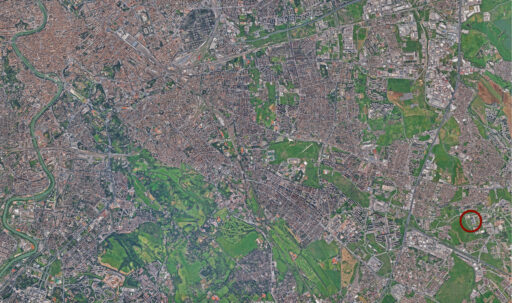 Agenzia Spaziale Italiana – Nuova sede a Roma. Foto aerea-satellitare Google Maps