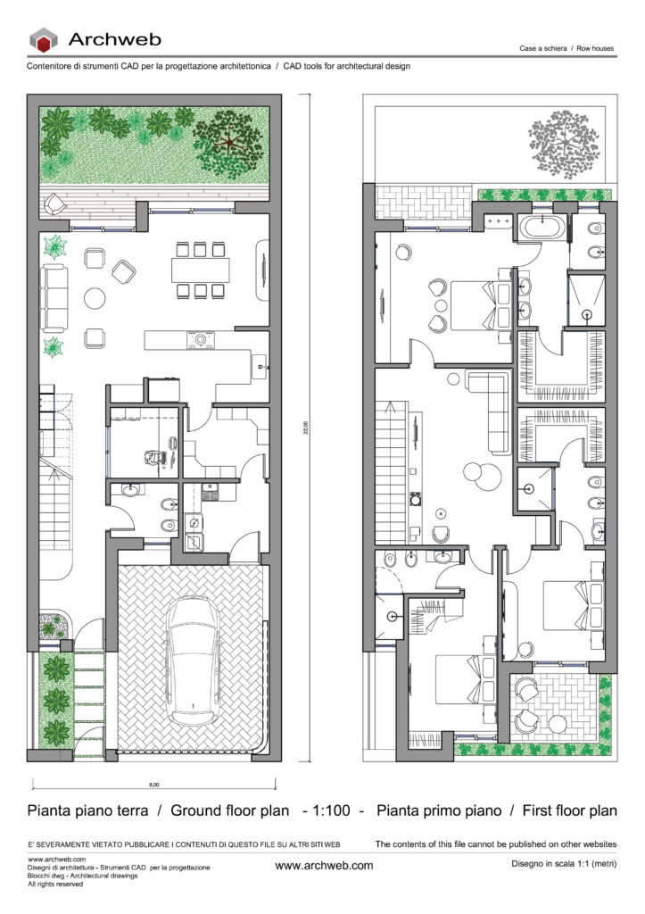 Case a schiera dwg Archweb
