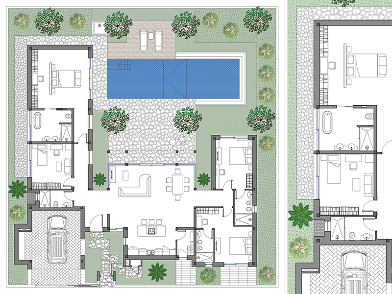 Villa con piscina 01 dwg.