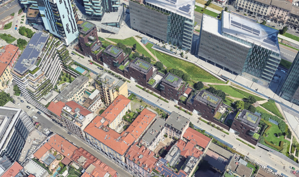 Le Ville di Porta Nuova a Milano. Foto © Google Maps