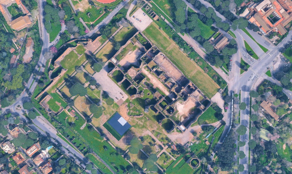 Terme di Caracalla a Roma. Fotografie © Google Maps